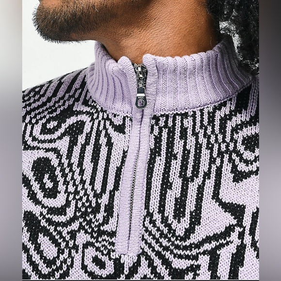 The Ragged Priest Spacey Pink & Black Half Zip Sweater , size Large - Picture 11 of 13